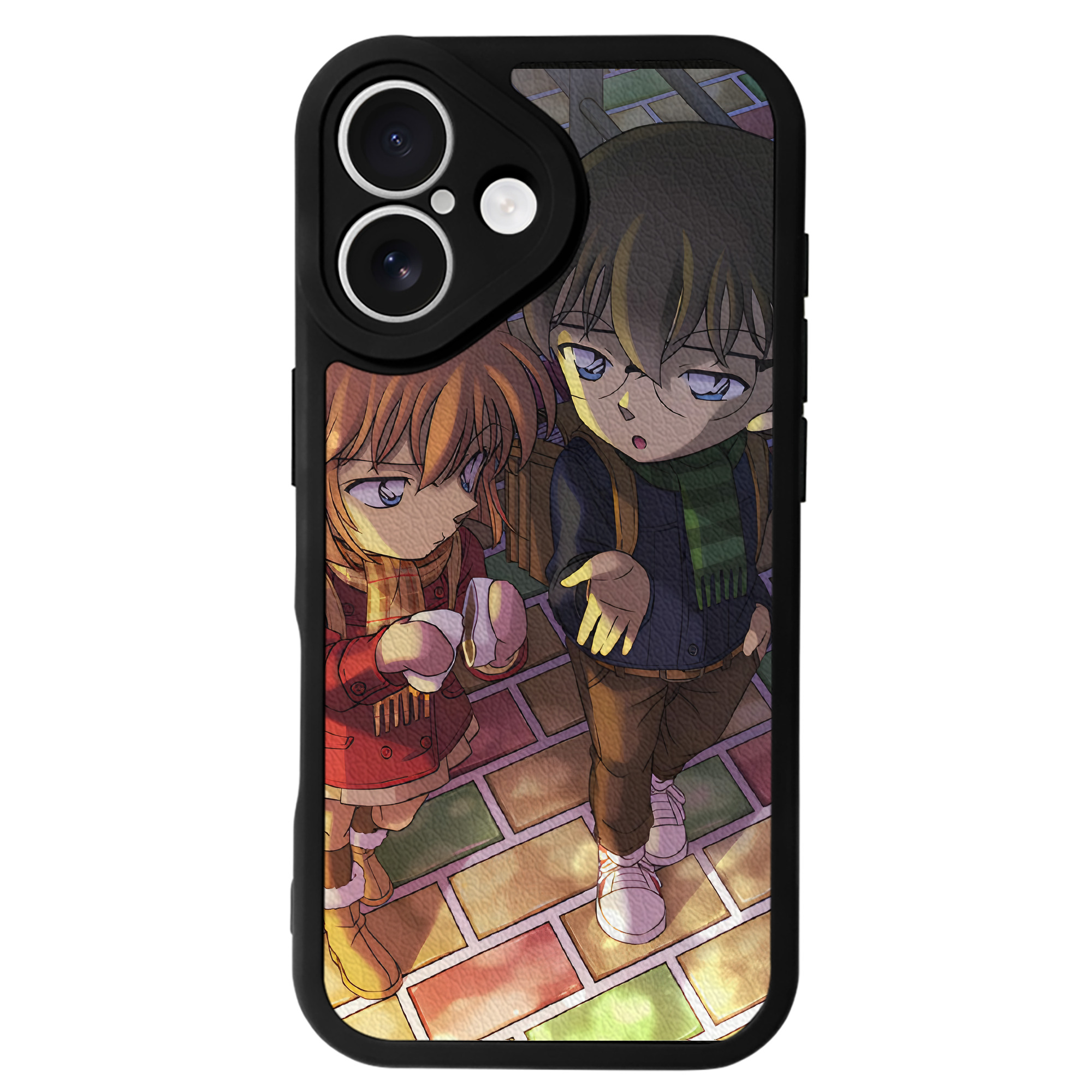 （画像用） 名探偵コナン Detective Conan 【iPhone 16シリーズ対応】シリコンスマホケース（レザー調） 材質：シリコン